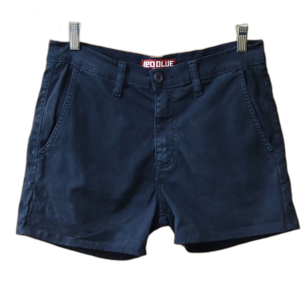 Neo Blue Navy Flat Front Chino Shorts 30 USA Made Classic Summer Casual Wear